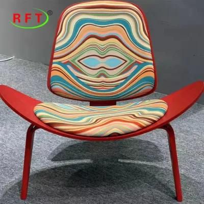 Best Sellers Red Ash Wood Shell Chair Hotel Room Furniture Coffee Chair CH07