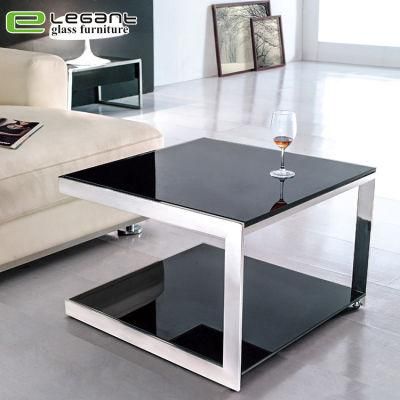 Modern Living Room Furniture Luxury Stainless Steel Glass Coffee Table