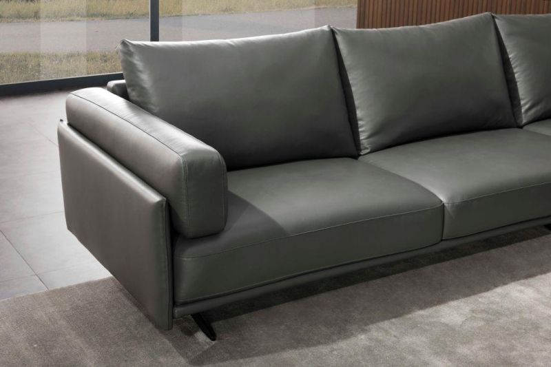 Fashion Leisure Chair Home Furniture Italian Style Leather Sofa Modern Living Room Furniture