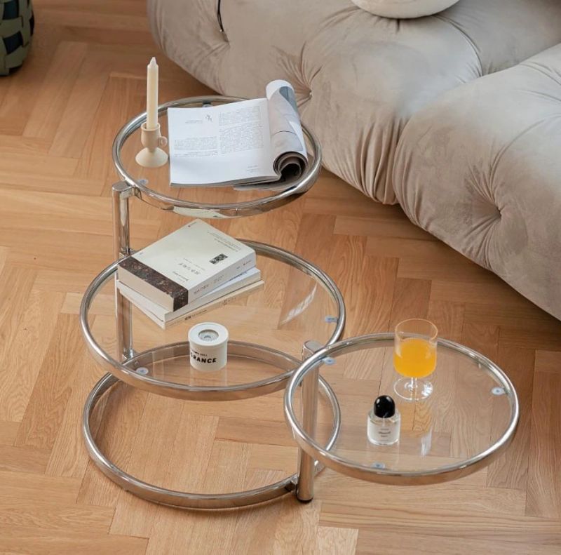 Nordic Small Apartment Light Luxury Creative Stainless Steel Coffee Table