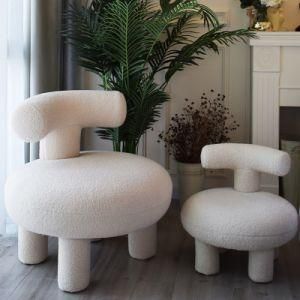 Nordic Designer Furniture Modern No Arm Lounge Single Sofa Living Room Low Chair Boucle Fabric