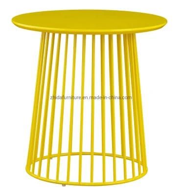 Modern Furniture Yellow Metal Side Table for Living Room