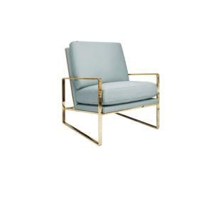 Hot Sale Classical Accent Modern Design Stainless Steel Gold Frame PU Seat Leisure Chair
