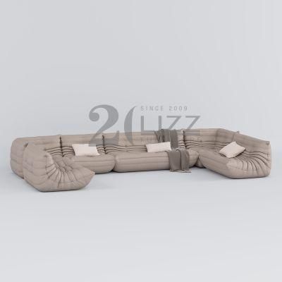 Luxury Italian Original Design Solid Wood Office Home Furniture Modern Geniue Leather U Shape Corner Sofa
