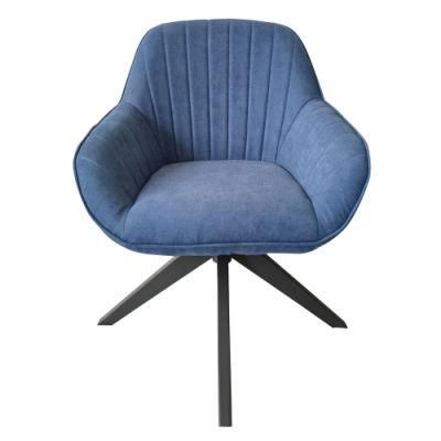 Leisure Chair Accent Chair Armrest Whit Three Legs Blue