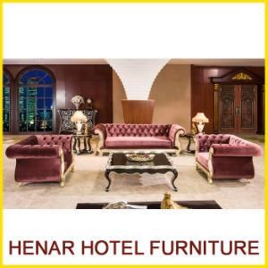 Royal Living Room Wedding Velvet Sofa for Hotel Lobby Furniture