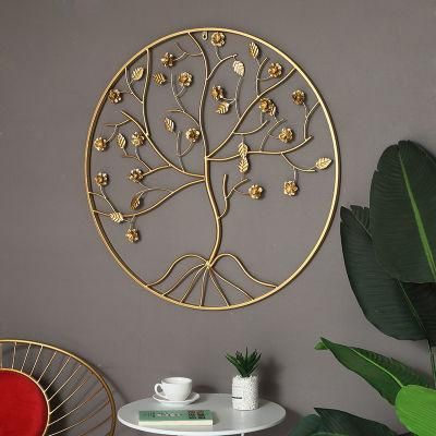 Round Tree Wrought Iron Art Decorative Home Interior Wall Sculpture