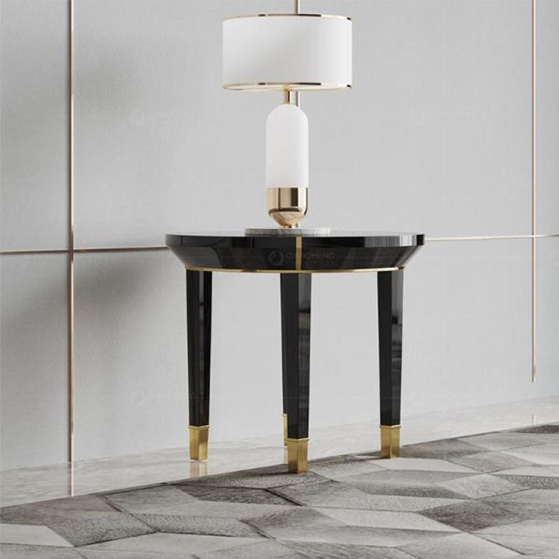 Fancy Black Luxury Nightstand Fixtures LED Light Side Tables