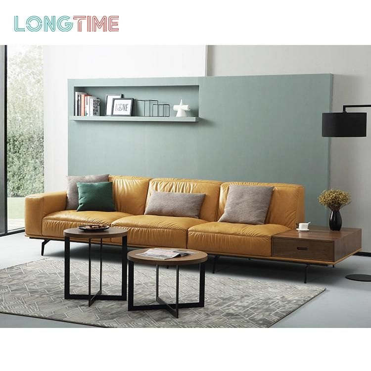 Leather Modern Home Apartment Living Room Sectional Sofa