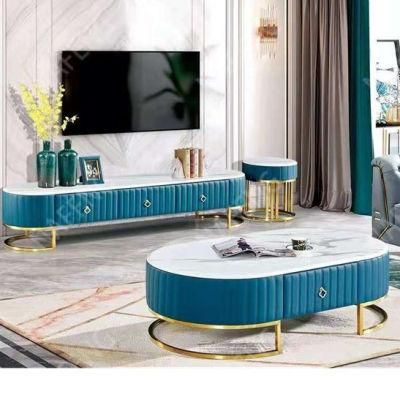 Bedroom High Marble Combination Tea Table TV Cabinet Stand