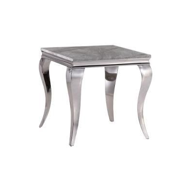 Modern Marble Top Bedside Tables for Living Room Furniture Luxury Stainless Steel Sofa Side Table