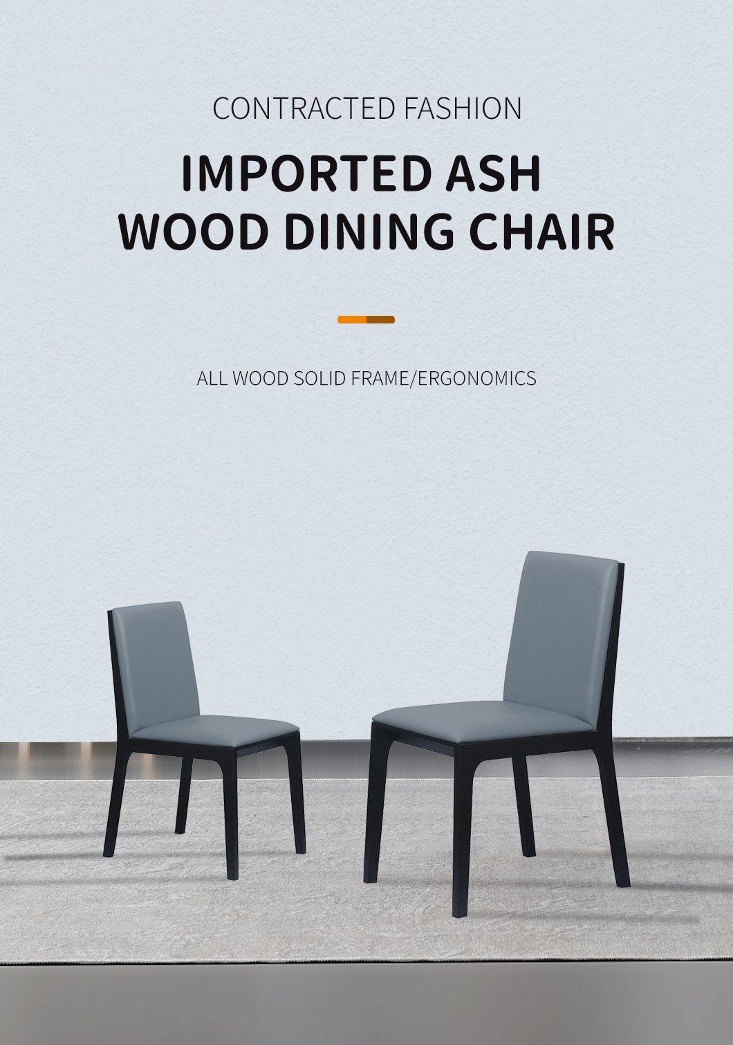 High Back Leather Seat Dining Chair