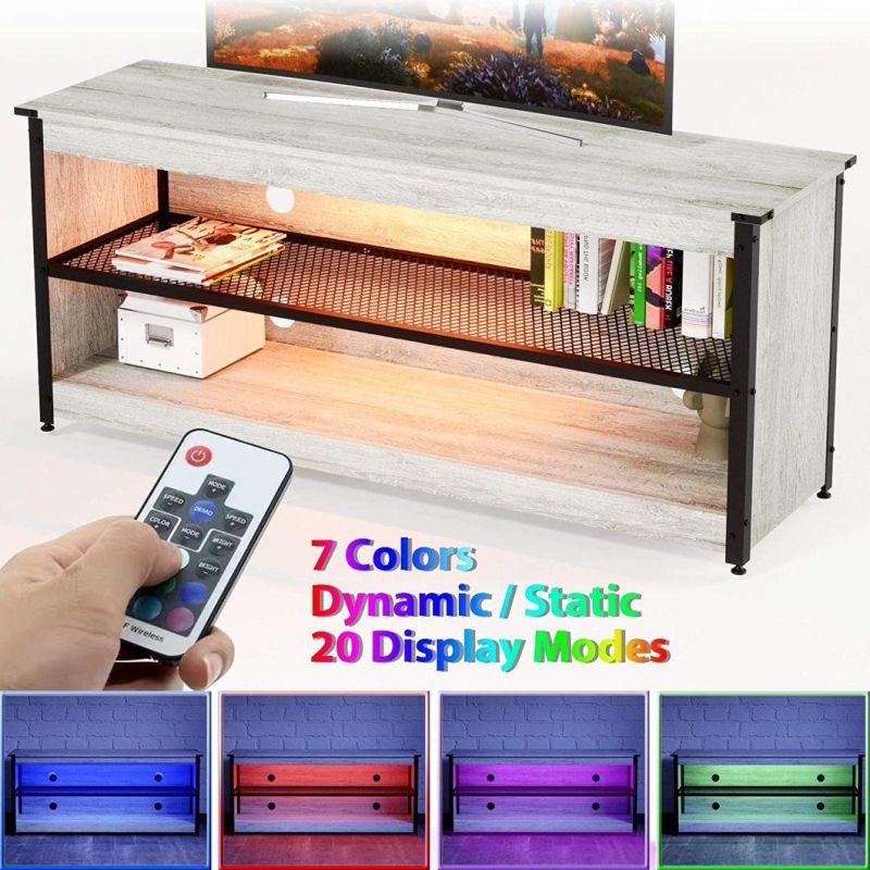 Modern Light Gray Gaming TV Stand TV Cabinet TV Console for Living Room