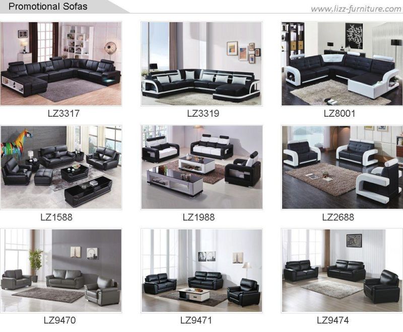 Promotion Fashion Modern Genuine Leather L Shape Corner Leisure Sofa Furniture Set