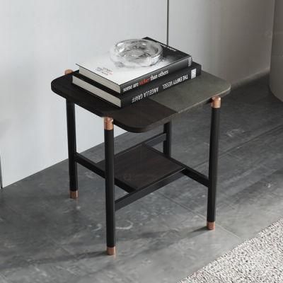 French Country Movable Antique Small Black Side Table