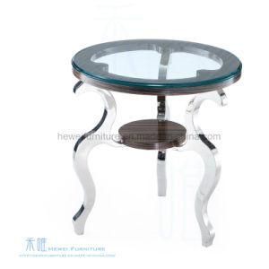 Fashion Tempered Glass Round Coffee Table for Home (HW-710T)