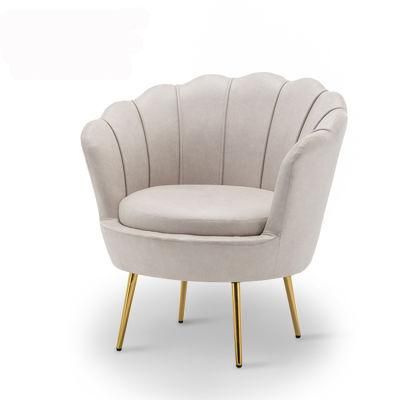 Small Modern Simple Shell Sofa Business Shop for Lazy Sofa Royal Chairs Set Living Room Velvet Upholstered Home Accent Chair