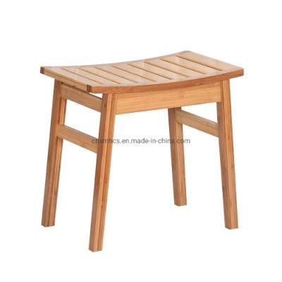 Bamboo Shower Bench Waterproof Wood Shower Chair SPA Bath Organizer Seat Bathroom Stool for Bathroom