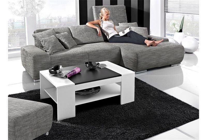 Rectangular Two-Color Wooden Coffee Table with a Base