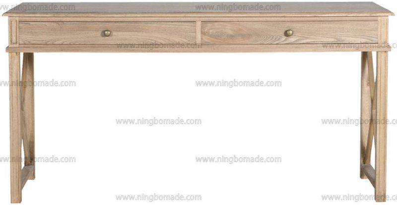 American Style Antique Concise Furniture Villa White/Black/Natural/Brown Two Drawers Console Table