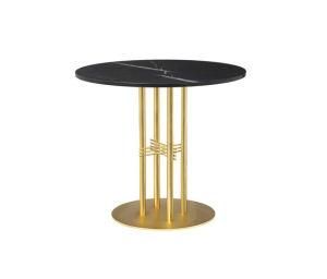 Four Tube Stainless Steel Base Bedroom Furniture in Marble Top Side Table