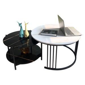 2021 Modern High Quality Dining Coffee Tea Metal Frame Marble Coffee Table with Stainless Steel