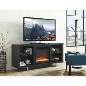 Home Furniture Wooden Particle Board and MDF MFC Fireplace TV Stand with Plastic Tube for Living Room