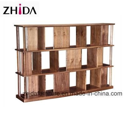 Living Room Solid Wood Walnut Color Bookshelf