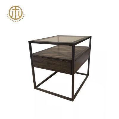 Simple and Brown Furniture Living Room Wooden Modern Small Side Table