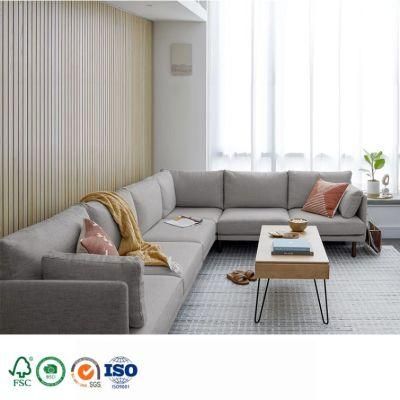 Modern Kd Sofa L Shape Sectional Lounge Couches Living Room Corner Fabric Sofa Set Furniture