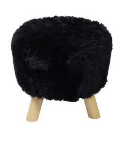 Knobby Factory Price Wholesale Customized Home Black Velvet Round Ottoman Foot Stool