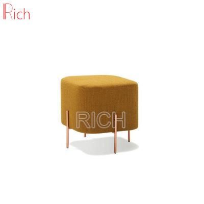 Wooden Stool Ottoman Footstool with Fabric Cover Square Molding Pouf