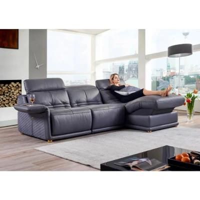 Luxury Executive Modern Home Living Room Leather L Shape Sofa