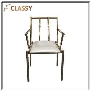 Bamboo Joint Restaurant Dining Chair Leather Top Hotel Chair