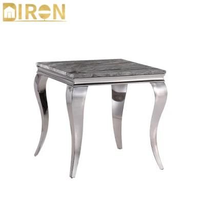 Modern Furniture Living Room Metal Decoration Glass Top Side Coffee Table