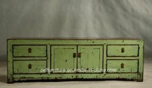 Chinese Furniture Full Solid Wood Antique Green TV Stand