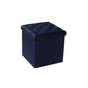 Knobby Customized Best Quality Living Room Furniturevelvet Foldable Storage Ottoman Cube