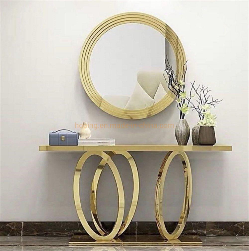 Marble Round Net Decoration MDF Stainless Steel Living Room Center Side End Tea Coffee Table Tempered Glass Modern Home Furniture