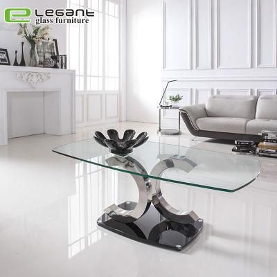 Stainless Steel Base Living Room Clear Glass Center Table