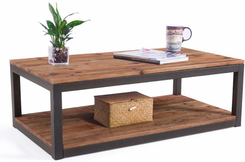 Accent Rustic Brown Industrial Coffee Table Furniture