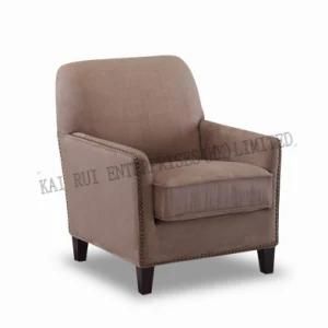 Modern Brown Rivets Fabric Sofa Home Hotel Furniture