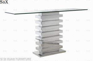 Modern Living Room Furniture Glass Top Stainless Steel Furniture Console Table