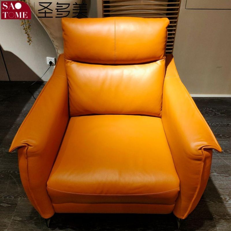 Modern Minimalist Smart Home Leather Double Armrest Single Seat Functional Sofa