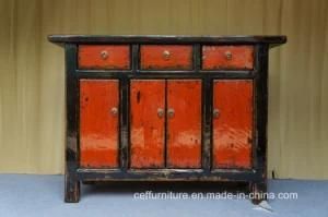 Vintage Old Country Chinese Furniture Wood Living Cabinet