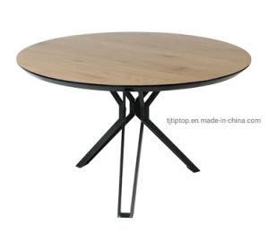 Hot Sales Modern Design Style Round Black Legs Dining Table Coffee Table
