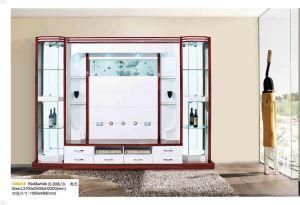 Living Room U Shape Wood TV Hall Cabinet with Glass Shelf
