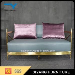 Home Furniture 2 Seater Gold Sofa in Living Room