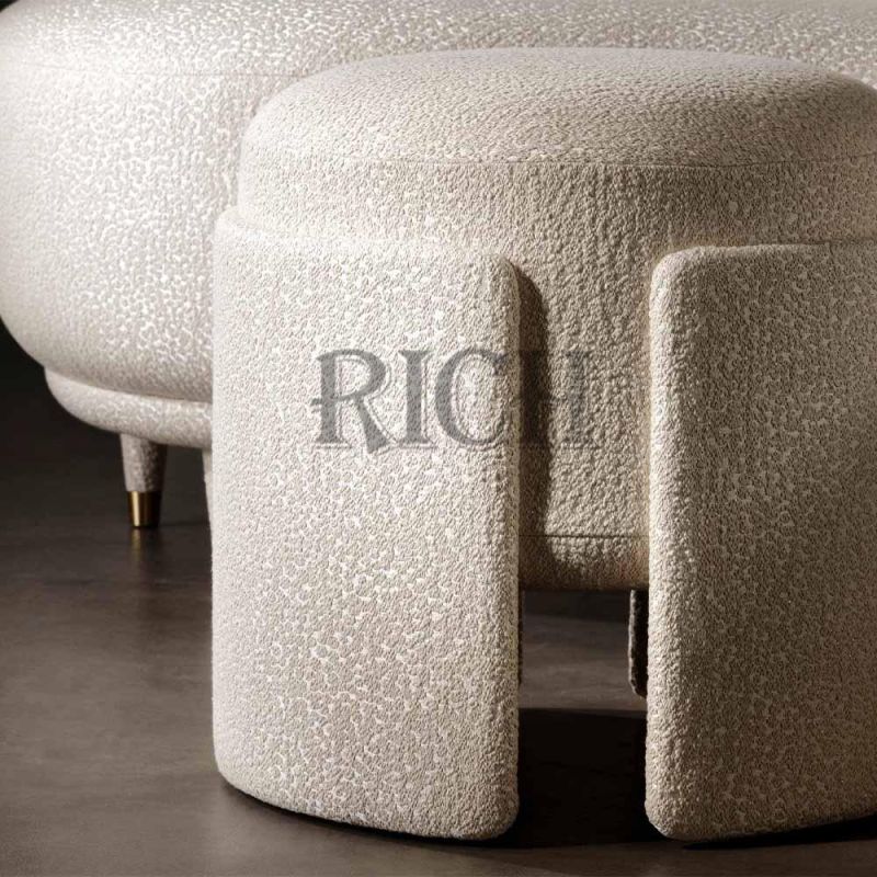 Circle Vanity Make up Stool MID Century Modern Footstool Cover Round Stools Modern Sofa Stool Ottoman