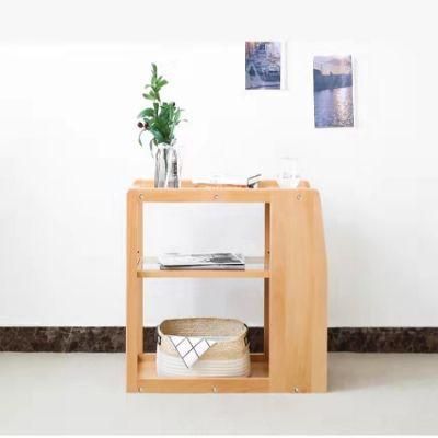 Interior Living Room Furniture Glass Solid Wood Storage Rack