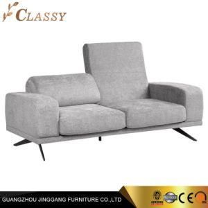 Modern Design Cotton Fabric Adjustable Backrest Living Room Sofa with Metal Legs